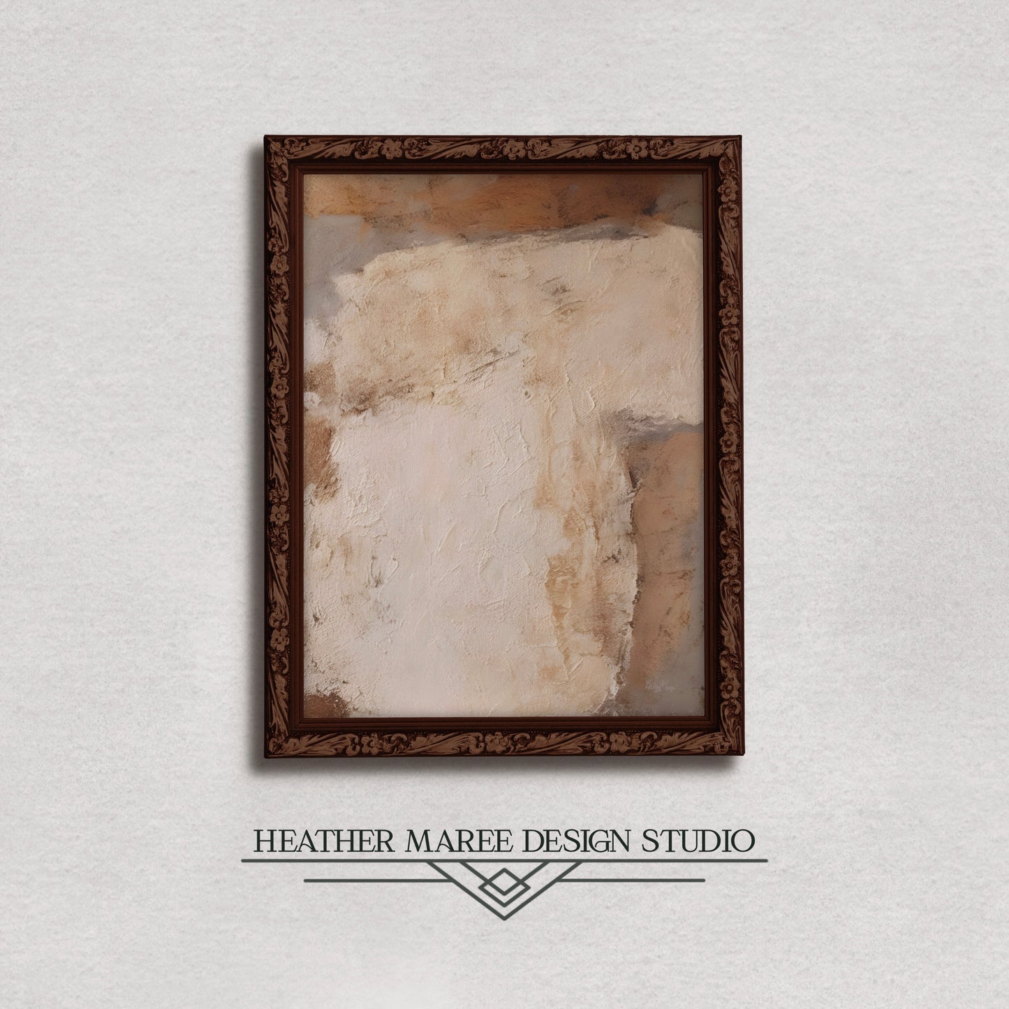 Modern Cream and Beige Abstract Print