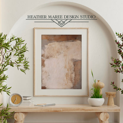 Modern Cream and Beige Abstract Print