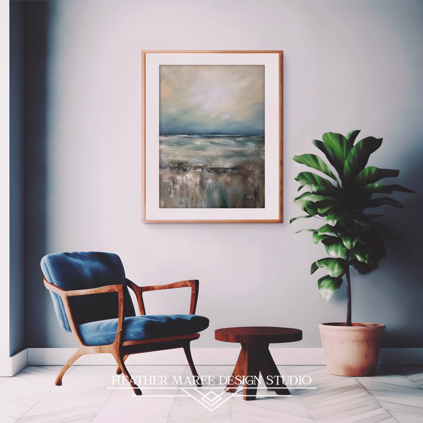 Abstract Moody Ocean View