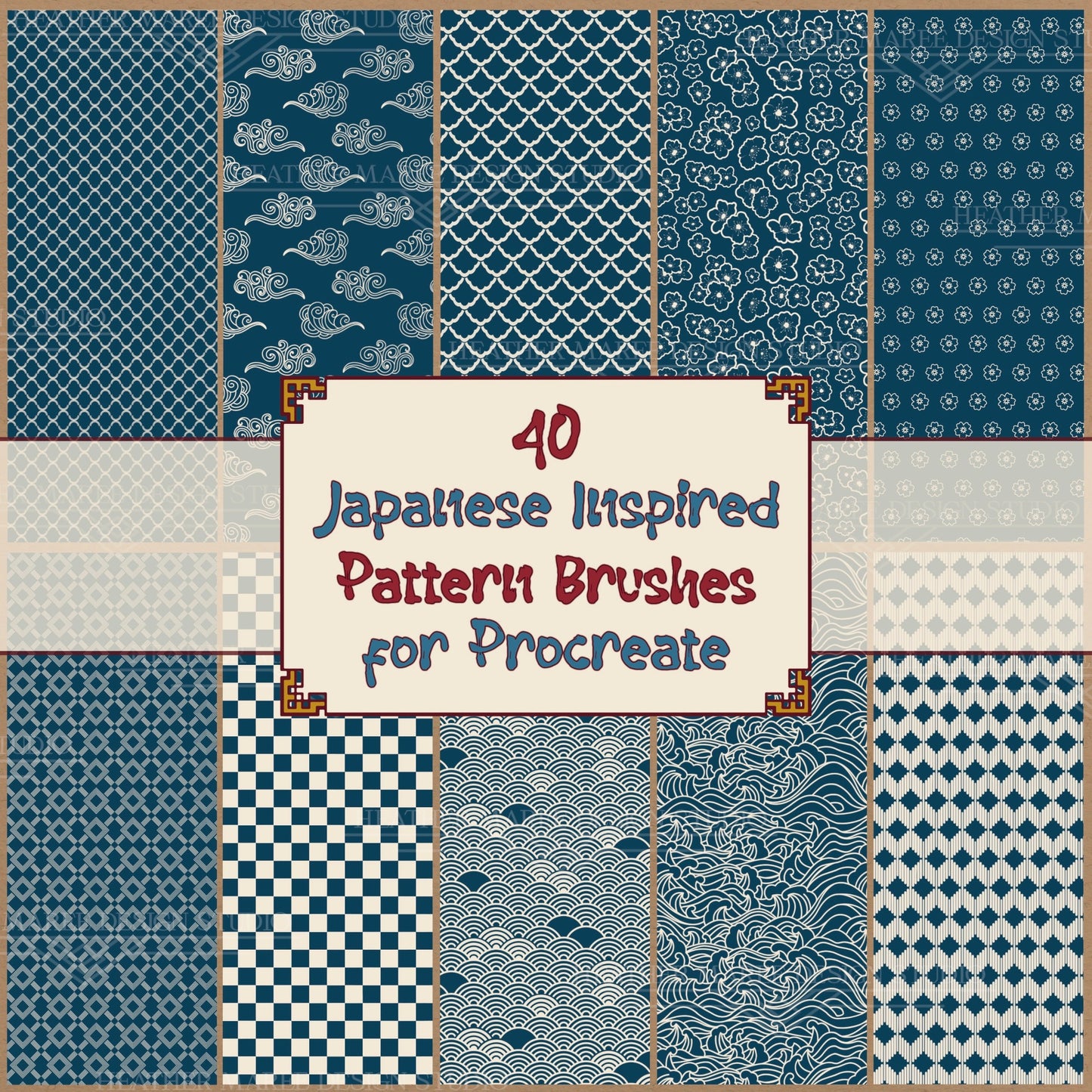 Vintage Japan | Procreate Pattern Brushes