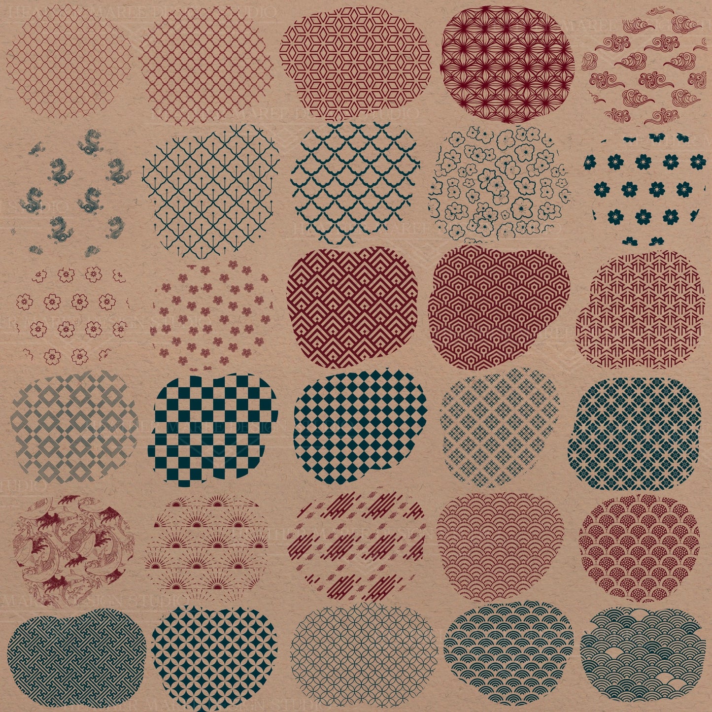 Vintage Japan | Procreate Pattern Brushes