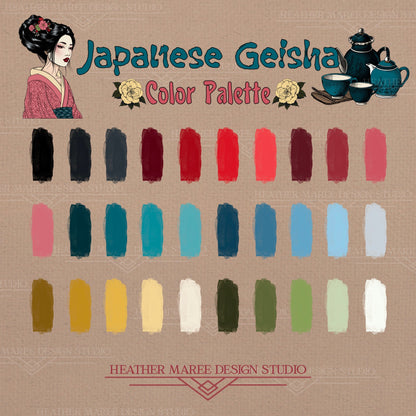 Japanese Geisha Inspired Color Palette