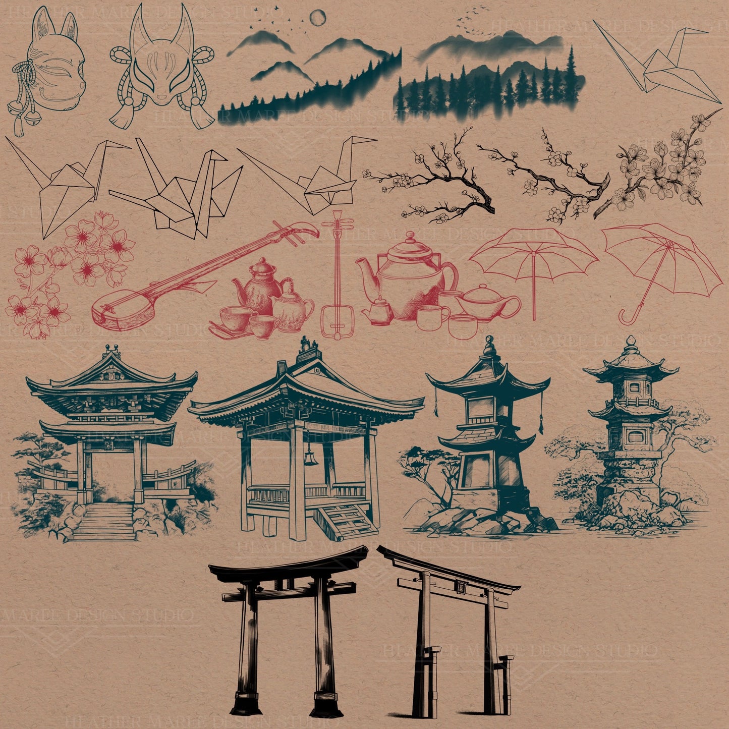 Japanese | Procreate Stamp Brushes