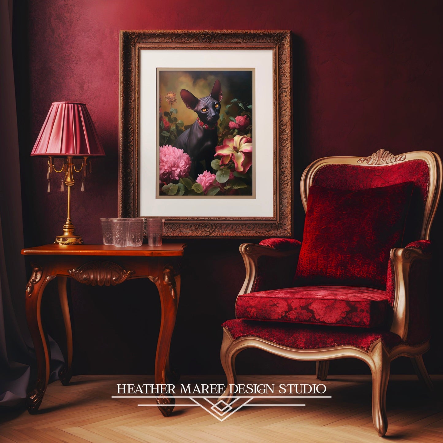 Black Sphynx Amongst Flowers