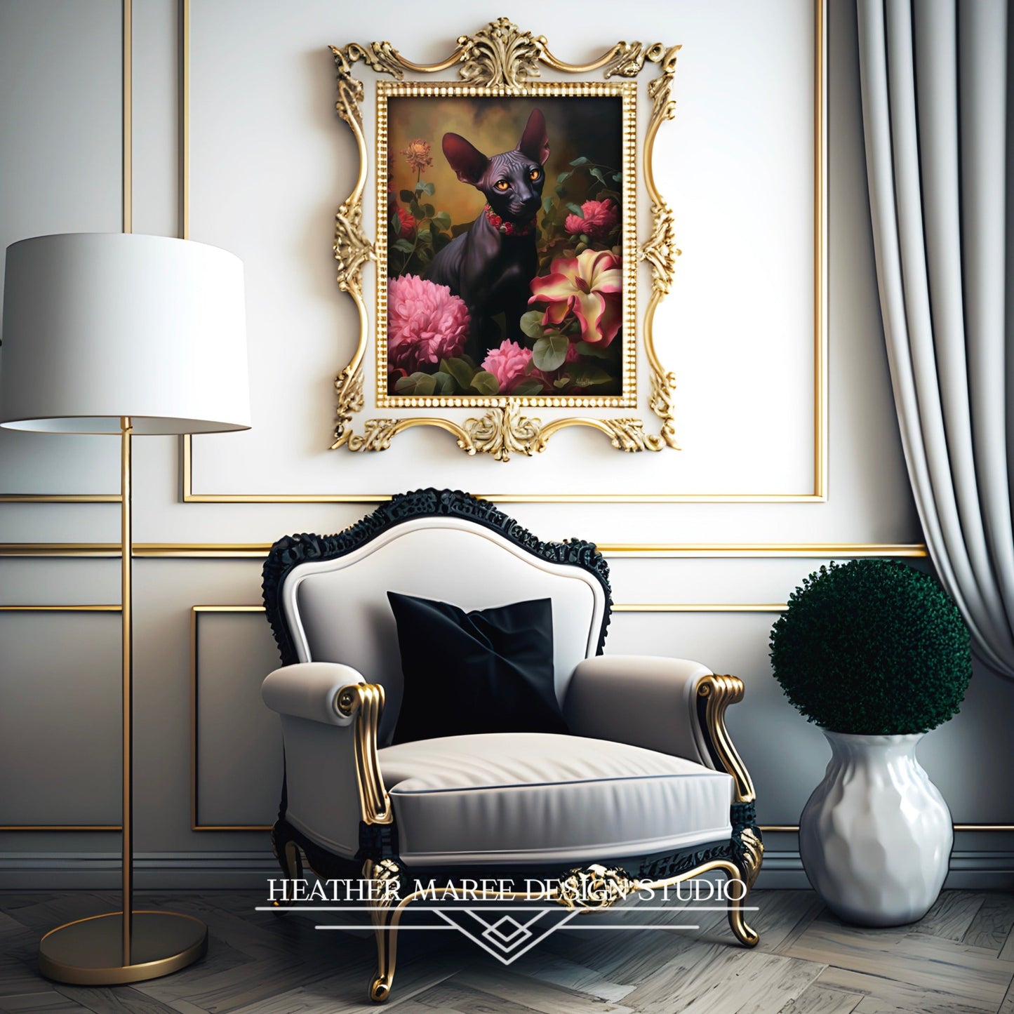 Black Sphynx Amongst Flowers