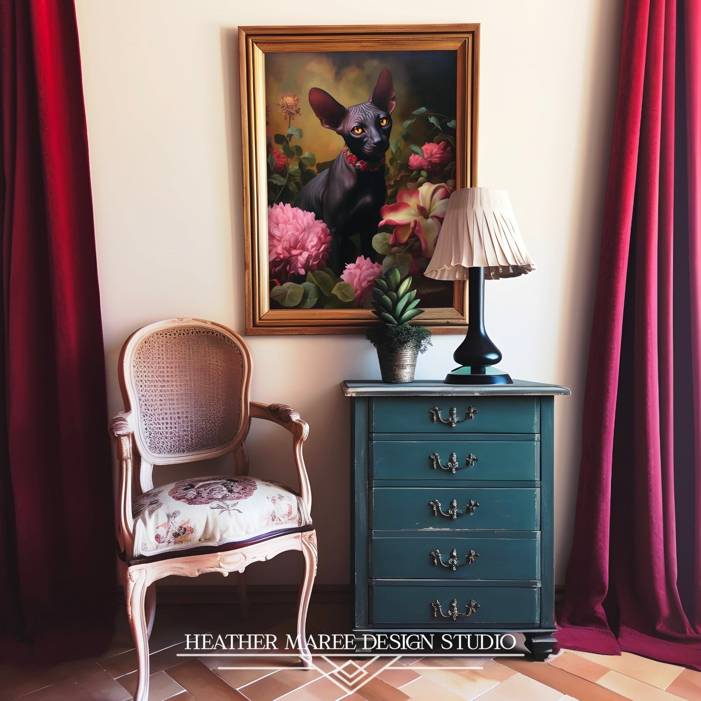 Black Sphynx Amongst Flowers