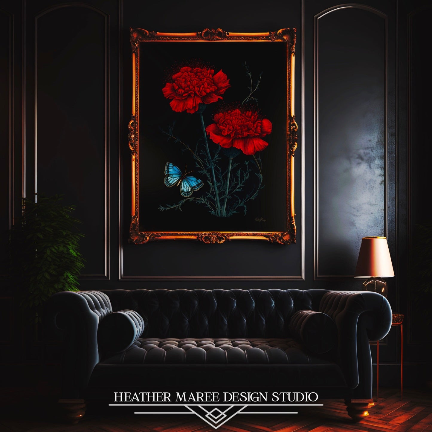 Butterfly with Carnations
