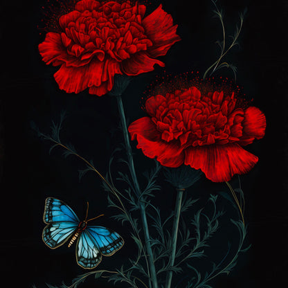Butterfly with Carnations