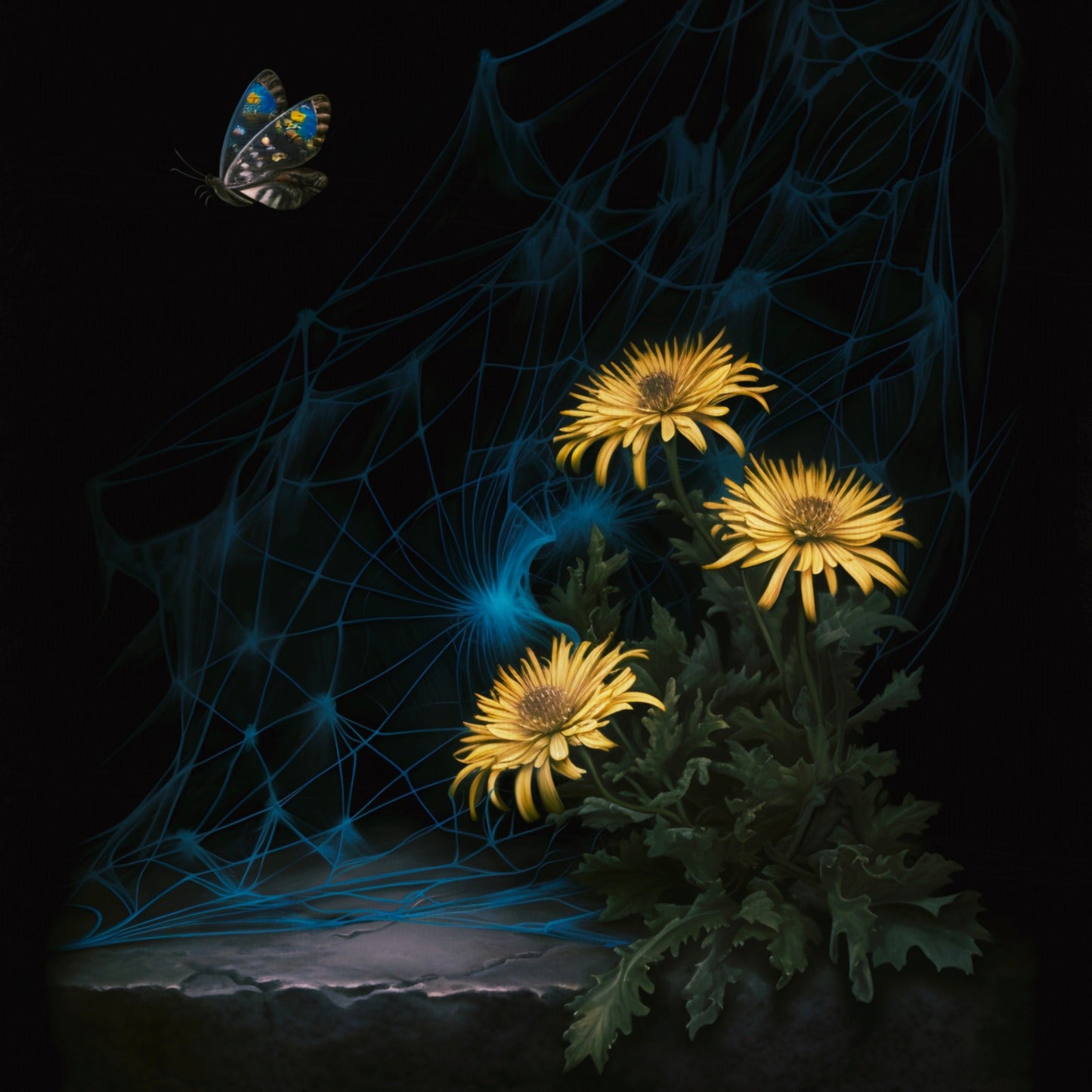 Moth Amongst Dandelions