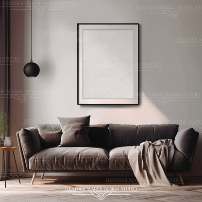 Minimalist Vertical Black Frame Mockup