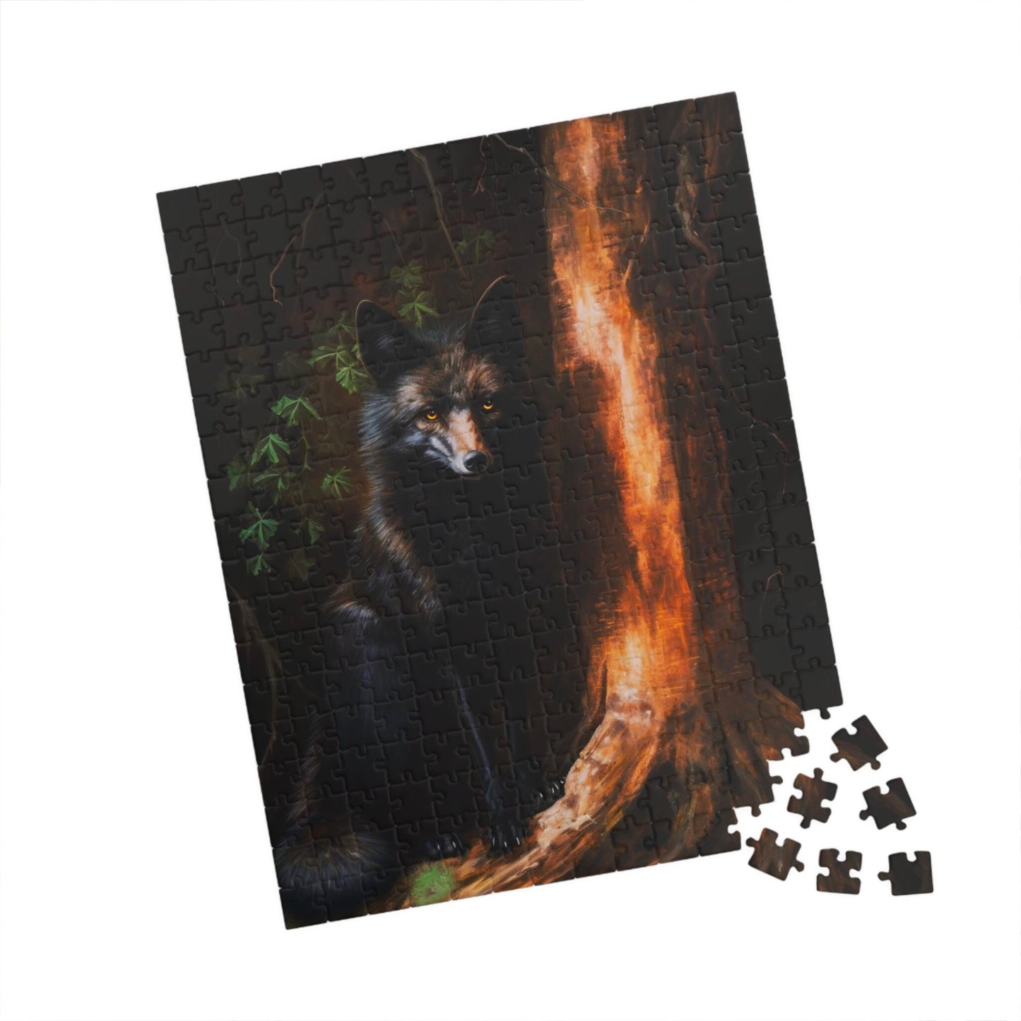 Regal Black Fox in a Forest | Jigsaw Puzzle