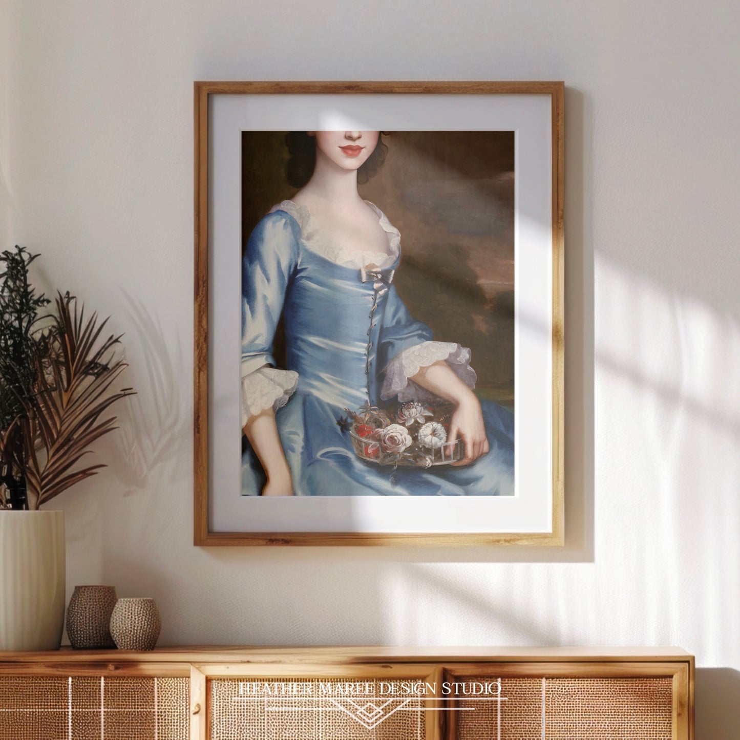 Girl in a Blue Gown with Flowers