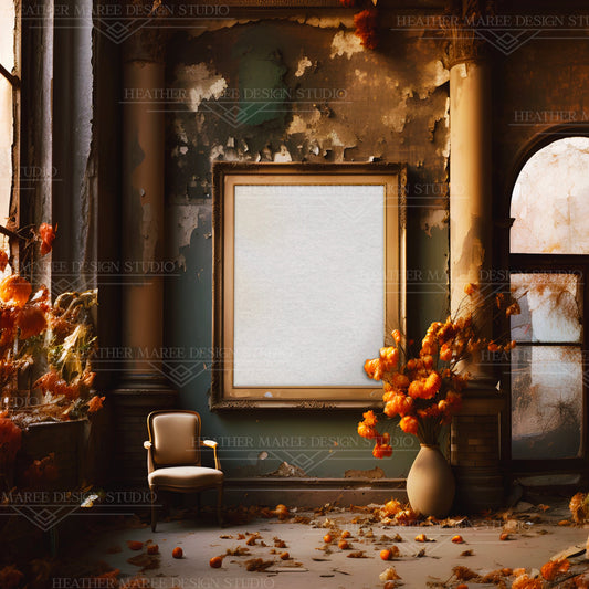 Eclectic Golden Wall Frame Mockup