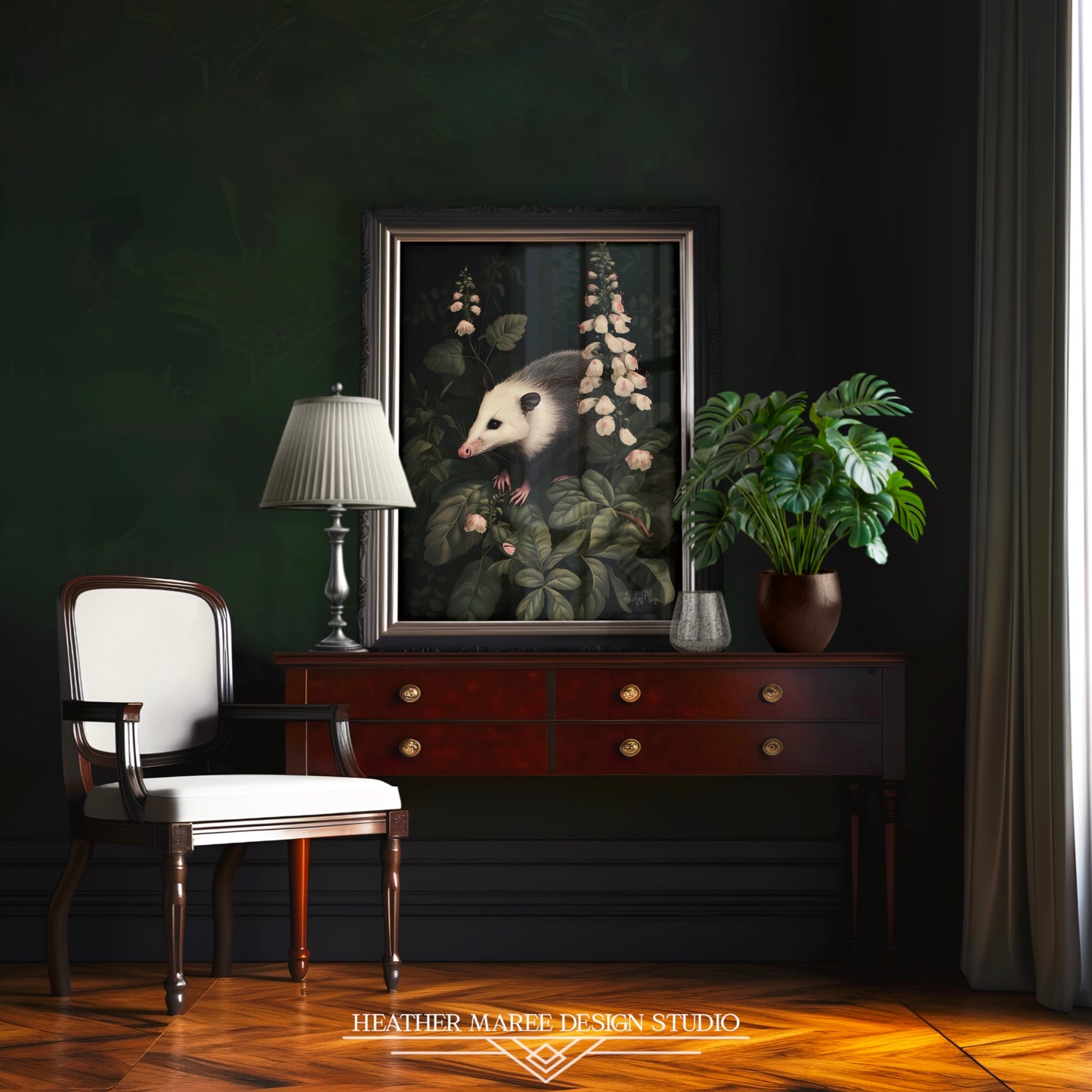 Opossum in Lush Foliage