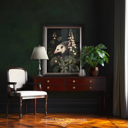 Opossum in Lush Foliage