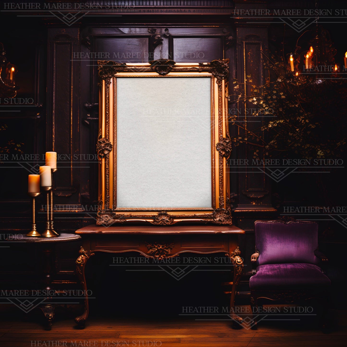Elegant Gilded Gold Frame Mockup