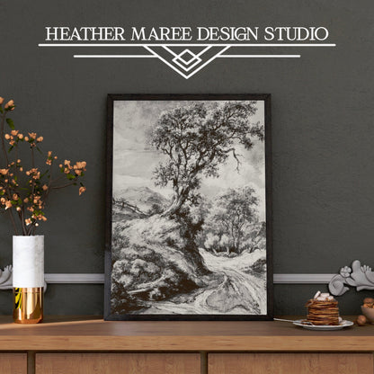 Dune Landscape with Oak Tree