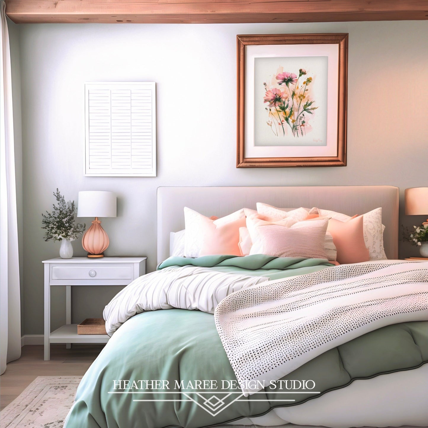 Pink Watercolor Wildflowers