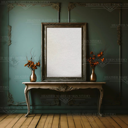 Rustic Wooden Table Frame Mockup