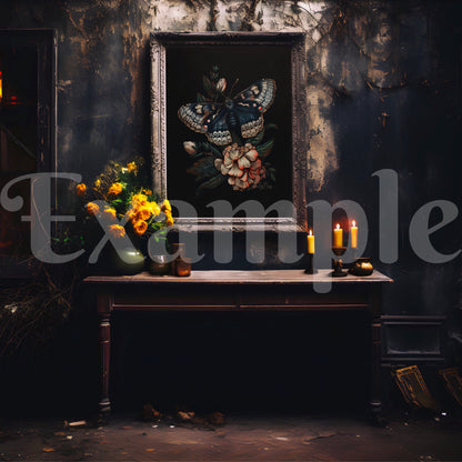 Dark Aesthetic Gilded Frame Mockup