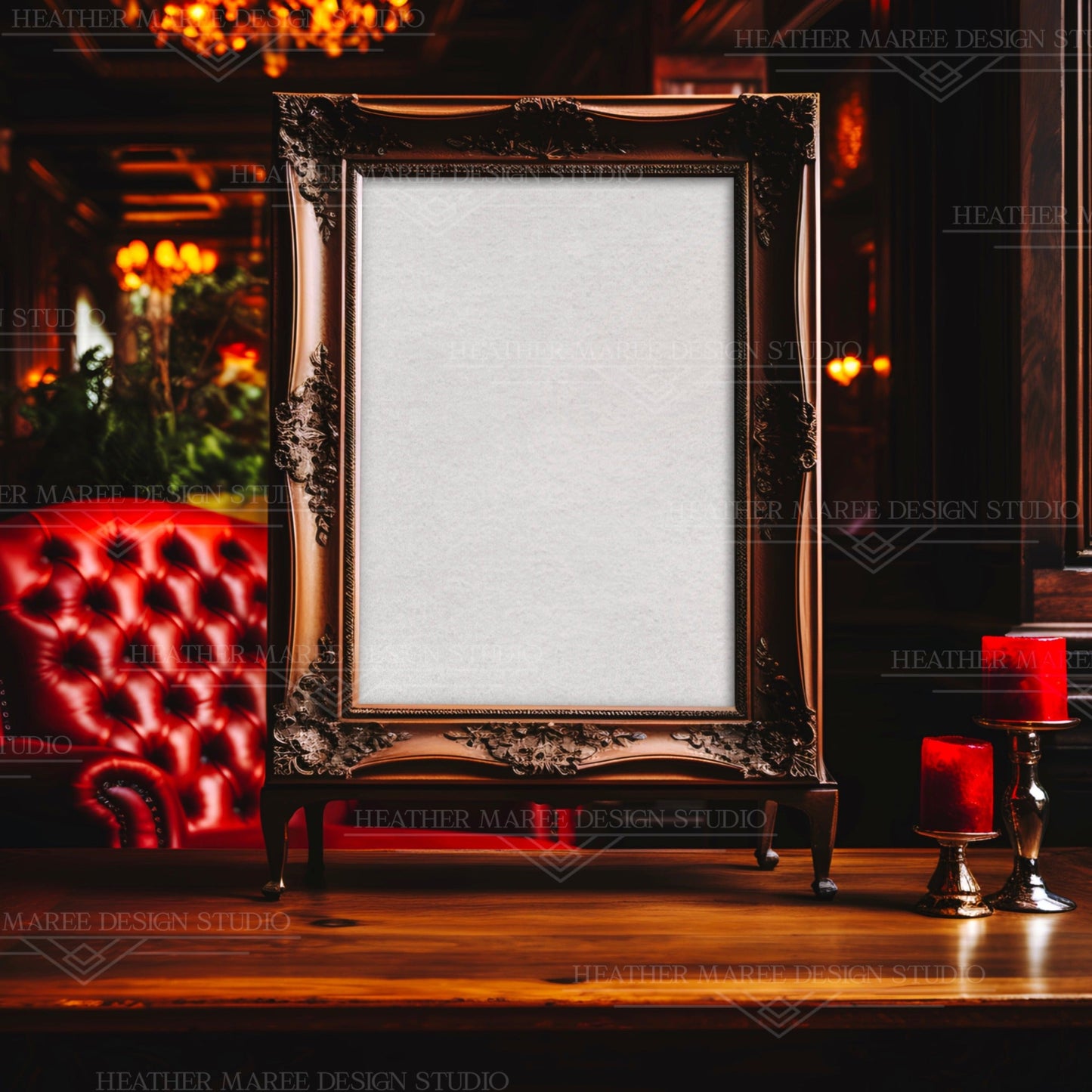 Classy Vintage Wood Frame Mockup
