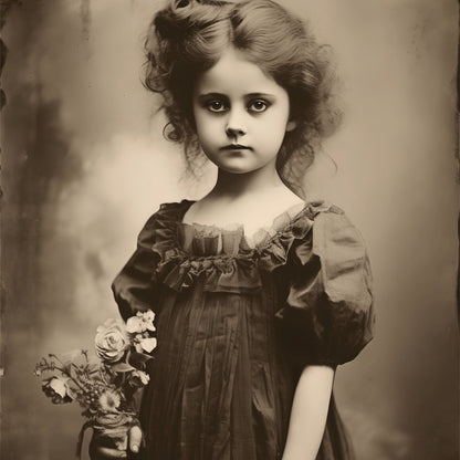 Little Girl with Wildflowers