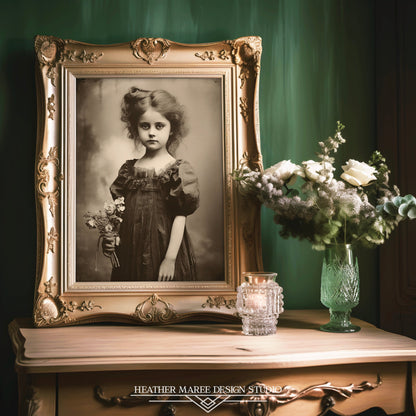 Little Girl with Wildflowers