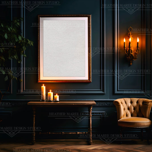 Dark Golden Wall Frame Mockup