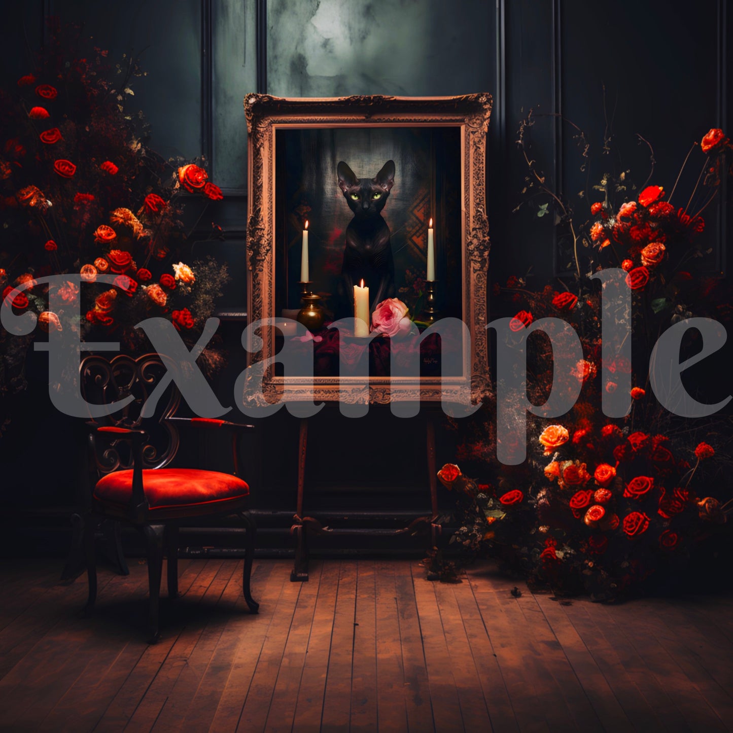 Dark Aesthetic Wood Frame Mockup