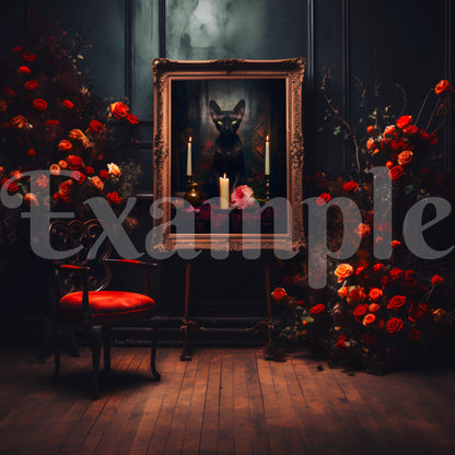 Dark Aesthetic Wood Frame Mockup