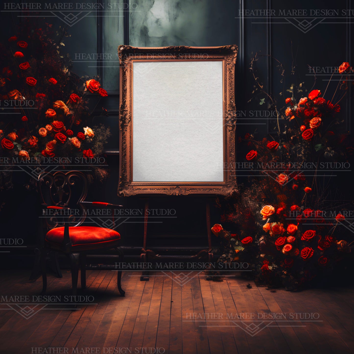 Dark Aesthetic Wood Frame Mockup