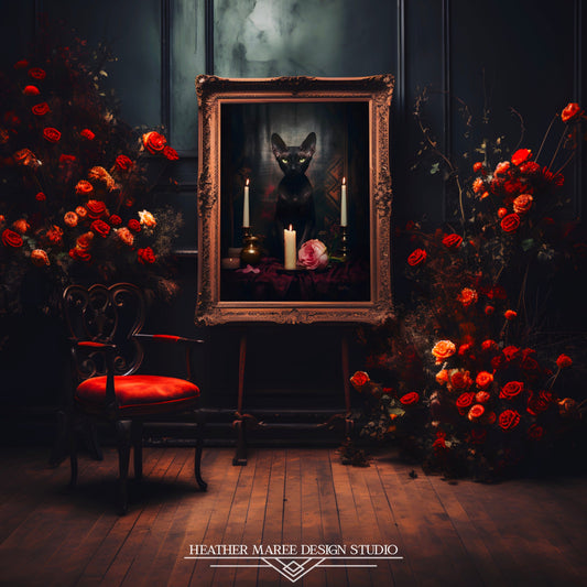 Velvety Sphynx with Candles