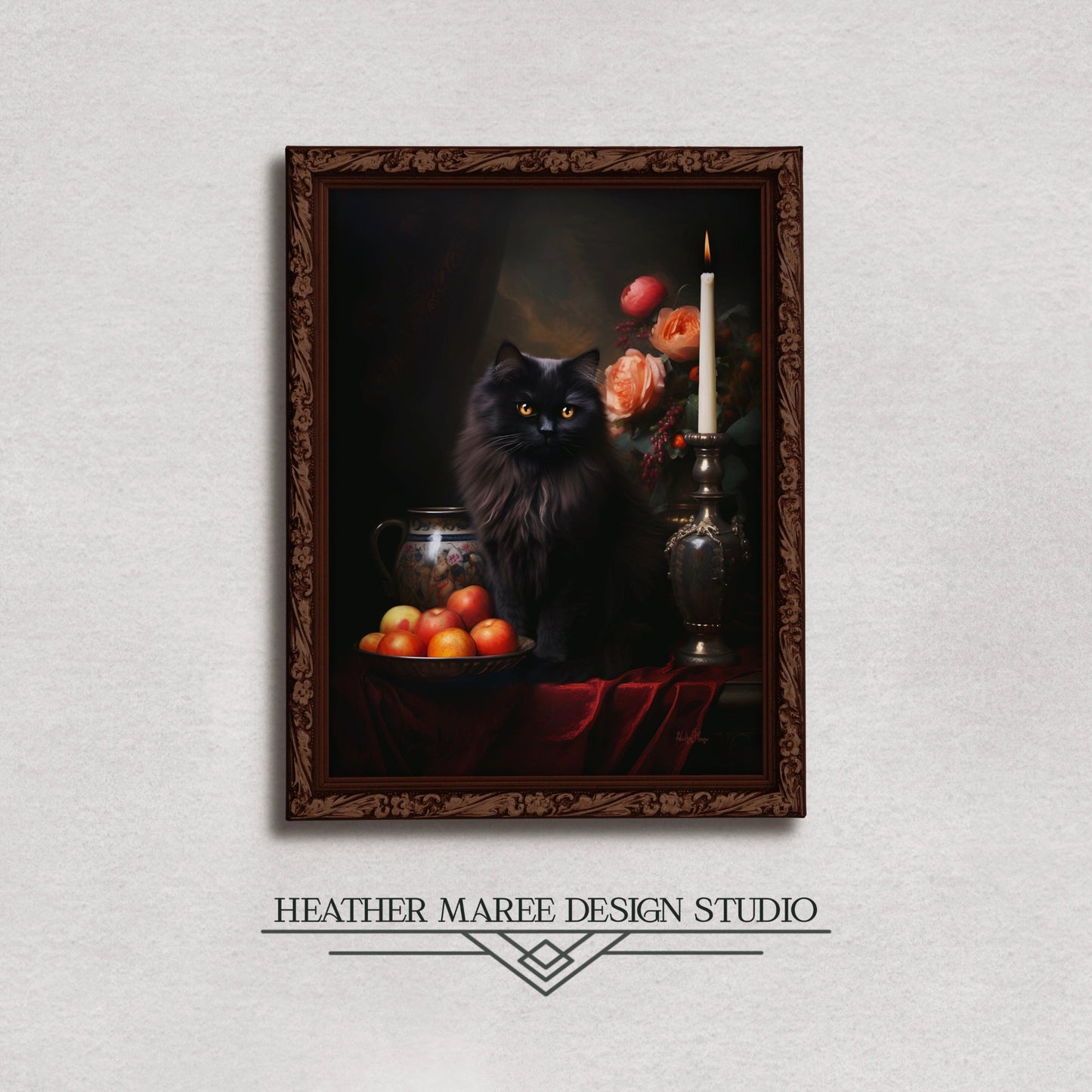 Black Persian with Fruit and Flowers