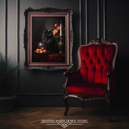 Black Persian with Fruit and Flowers