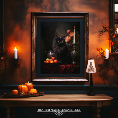 Black Persian with Fruit and Flowers