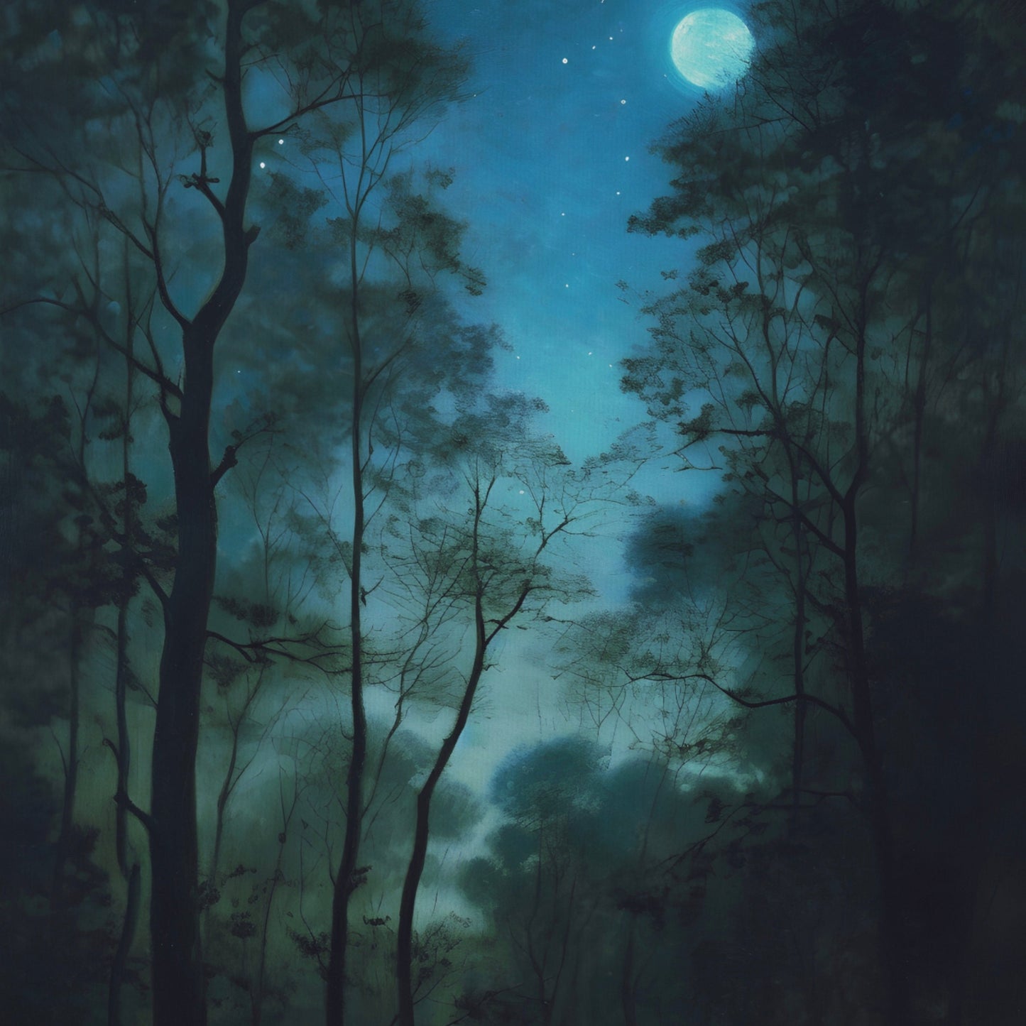 Forest Landscape at Night