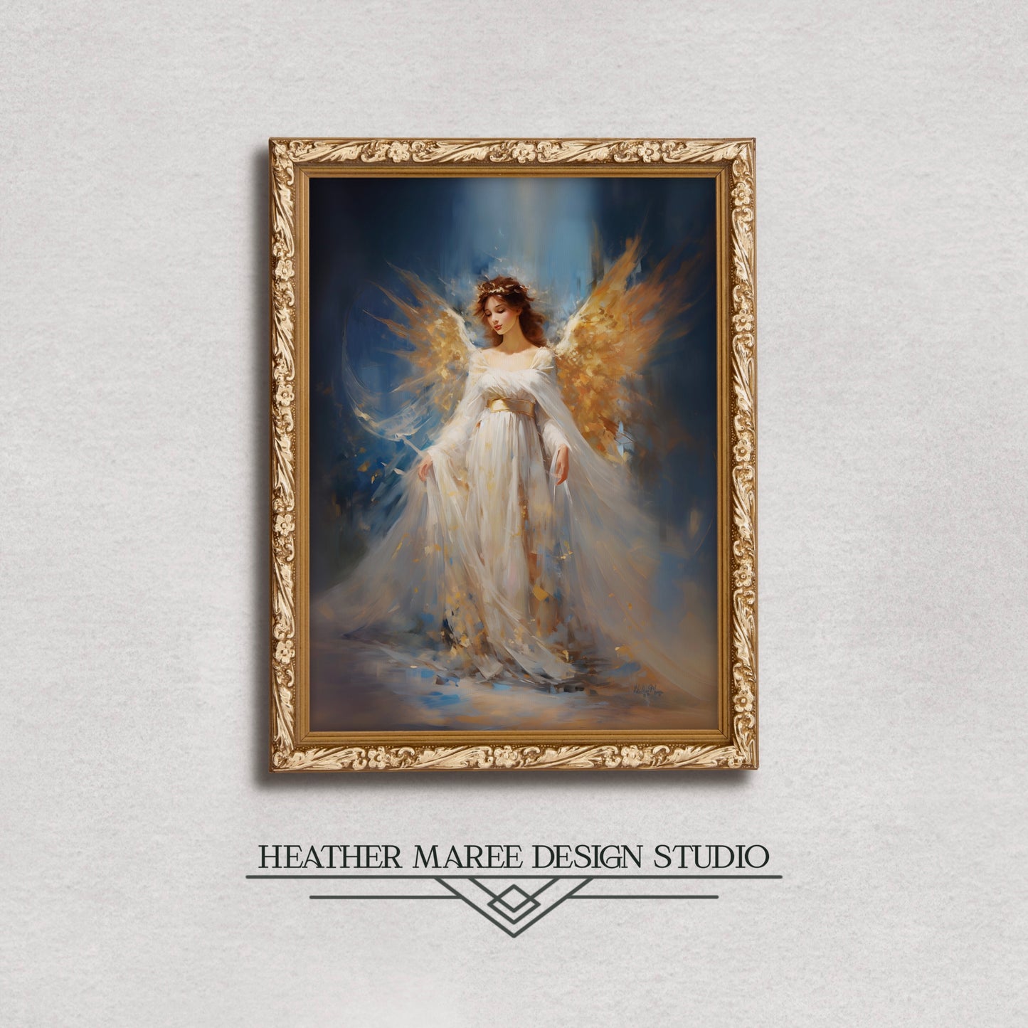 Gilded Angel in an Ivory Gown