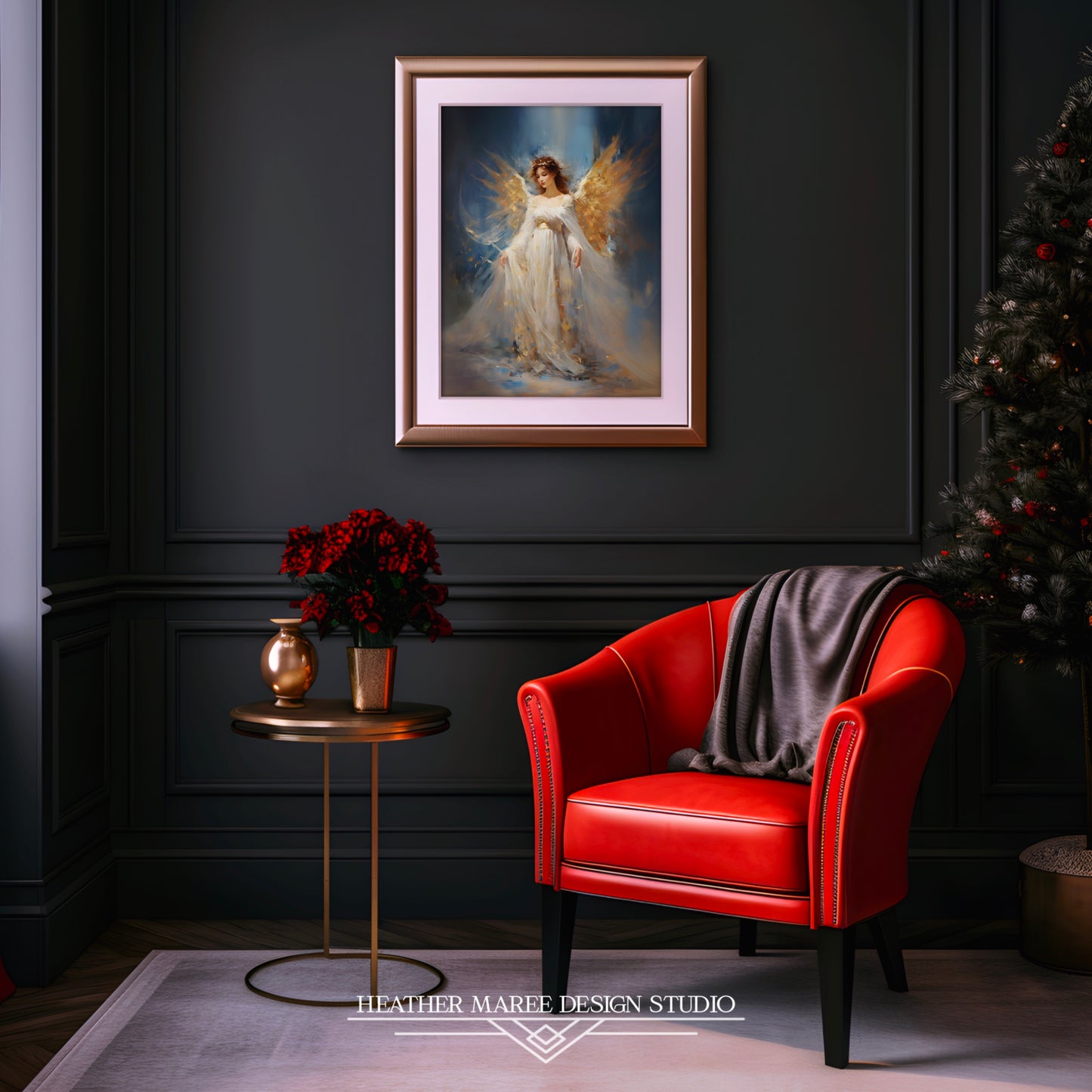 Gilded Angel in an Ivory Gown