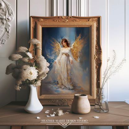 Gilded Angel in an Ivory Gown