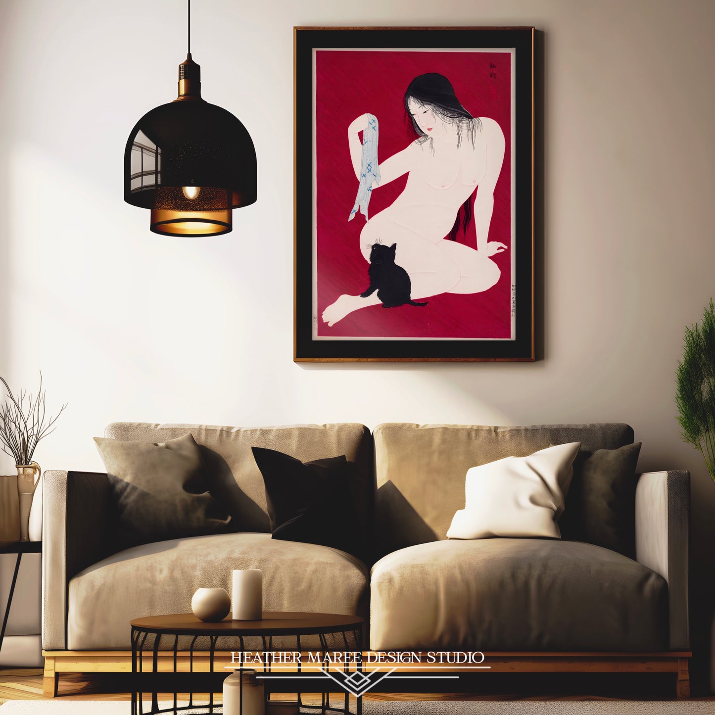 Seated Nude with Black Cat