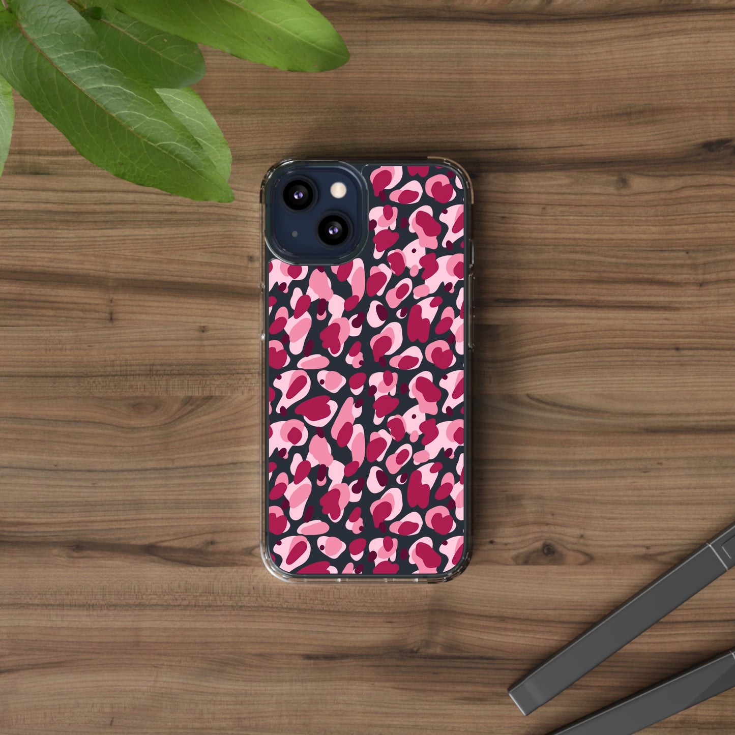 Pink Cheetah Print | Clear Phone Case