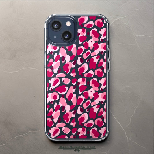 Pink Cheetah Print | Clear Phone Case