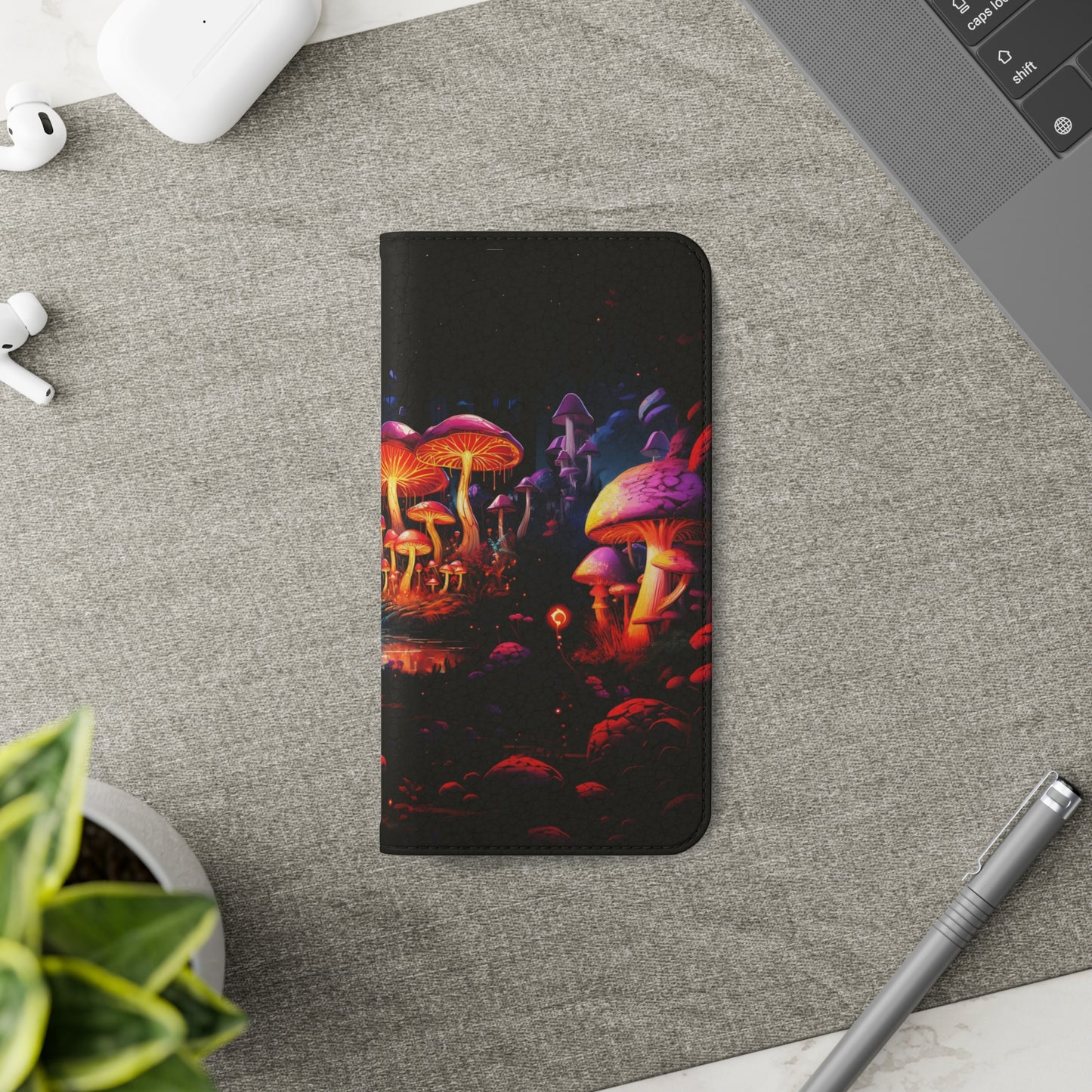 Cyberpunk Forest Mushrooms | Wallet Phone Case