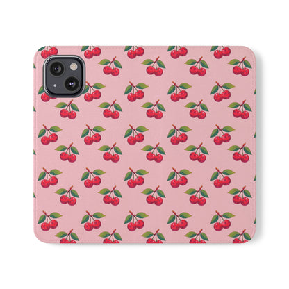 Pink Cherry Pattern | Wallet Phone Case