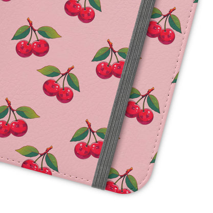 Pink Cherry Pattern | Wallet Phone Case
