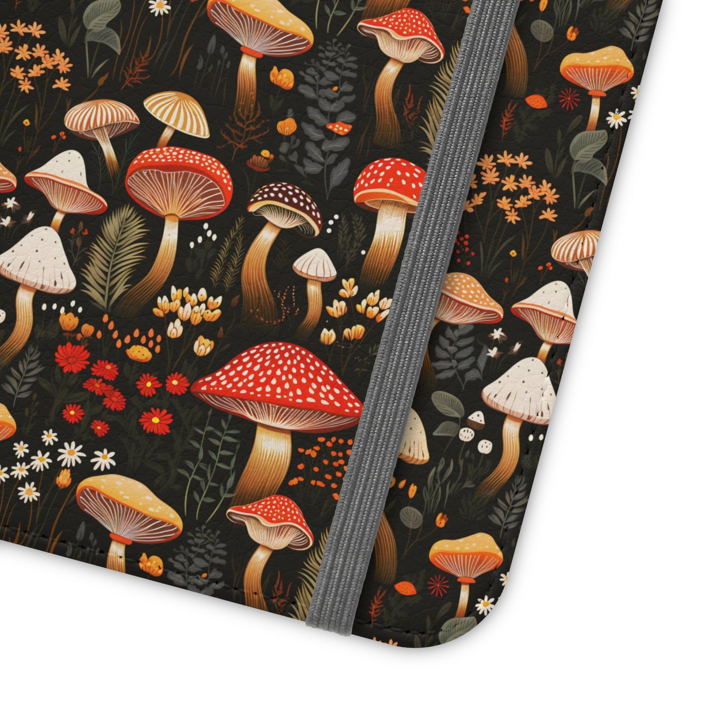 Rustic Forest Mushroom Pattern | Wallet Phone Case
