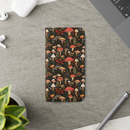 Rustic Forest Mushroom Pattern | Wallet Phone Case