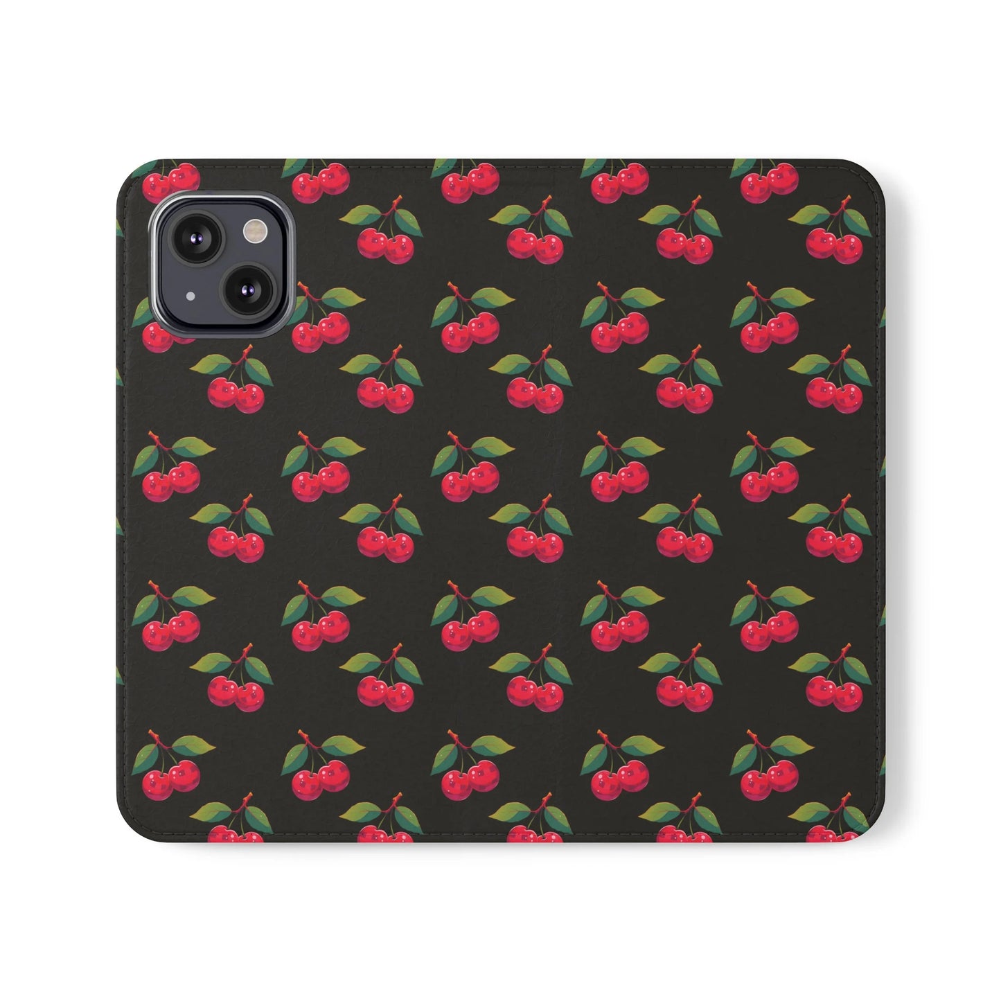 Black Cherry Pattern | Wallet Phone Case
