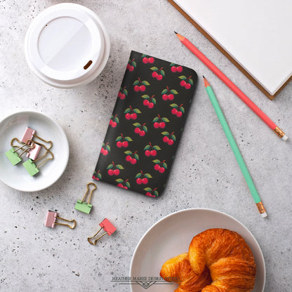 Black Cherry Pattern | Wallet Phone Case