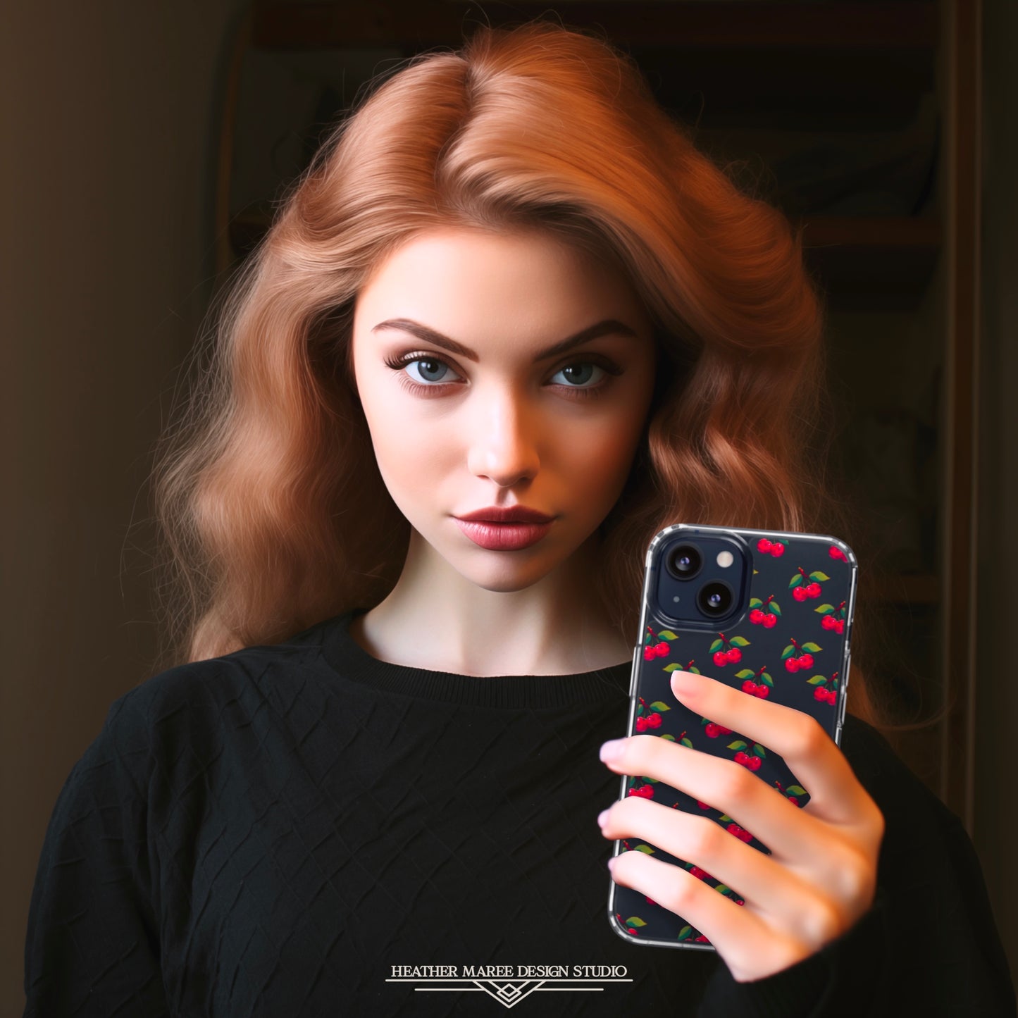 Cherry Pattern | Clear Phone Case